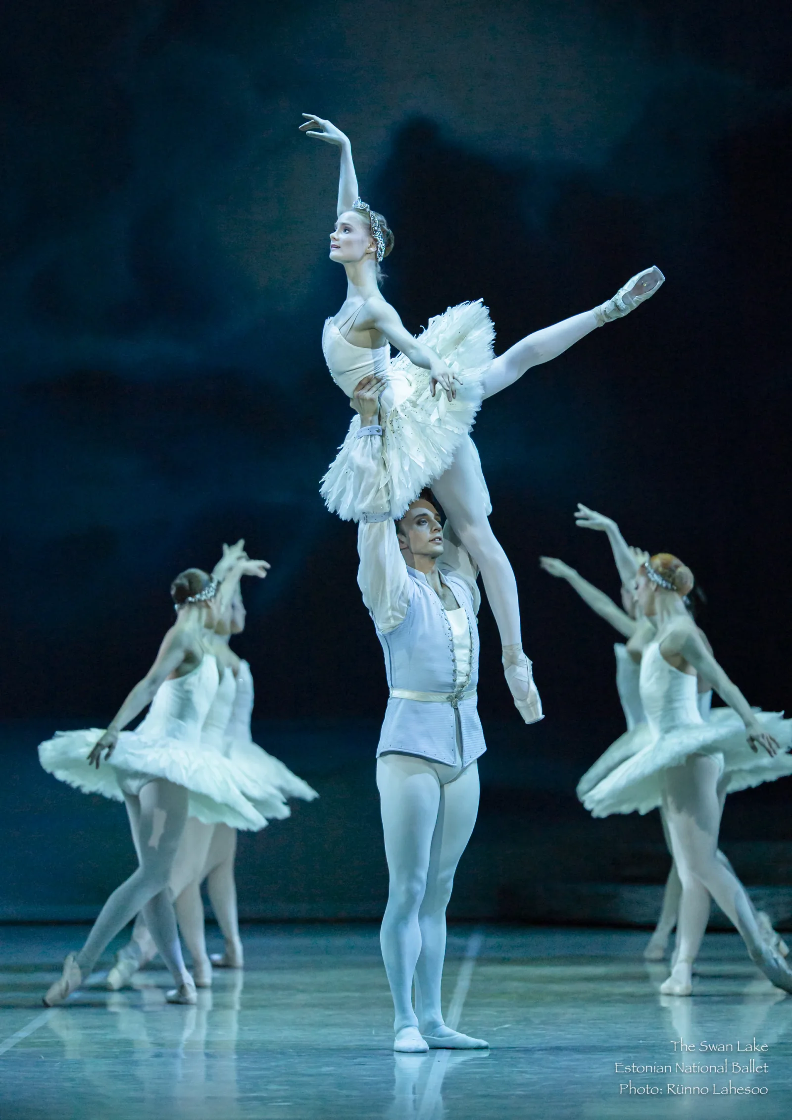 Kealan McLaughlin in the white swan pas de deux from Swan Lake — photo Rünno Lahesoo